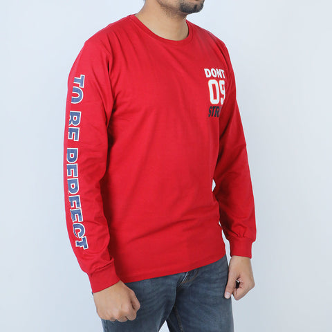 Eminent Men's Full Sleeves T-Shirt - Red, Men's T-Shirts & Polos, Eminent, Chase Value