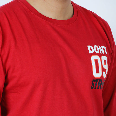 Eminent Men's Full Sleeves T-Shirt - Red, Men's T-Shirts & Polos, Eminent, Chase Value