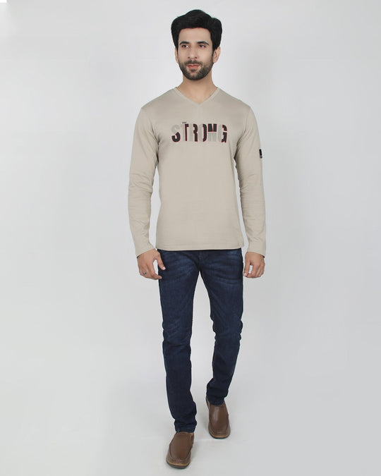 Eminent Men's Round Neck Full Sleeves T-Shirt - Grey, Men's T-Shirts & Polos, Eminent, Chase Value