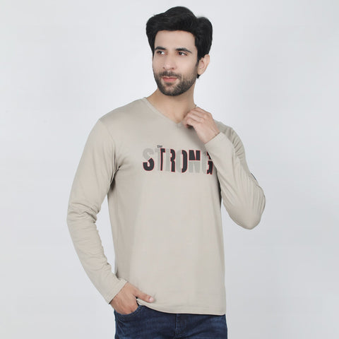 Eminent Men's Round Neck Full Sleeves T-Shirt - Grey, Men's T-Shirts & Polos, Eminent, Chase Value