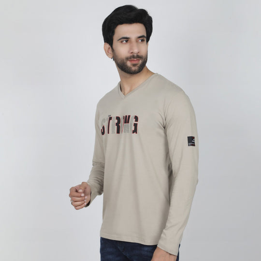 Eminent Men's Round Neck Full Sleeves T-Shirt - Grey, Men's T-Shirts & Polos, Eminent, Chase Value