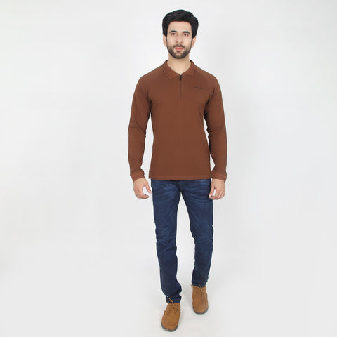 Eminent Men's Full Sleeves Polo T-Shirt - Brown, Men's T-Shirts & Polos, Eminent, Chase Value