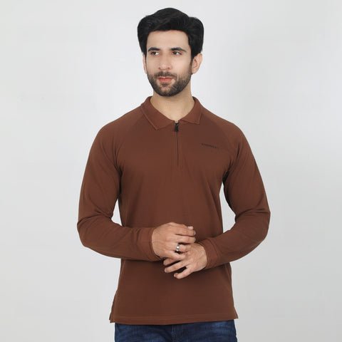 Eminent Men's Full Sleeves Polo T-Shirt - Brown, Men's T-Shirts & Polos, Eminent, Chase Value