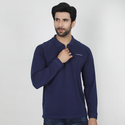 Eminent Men's Full Sleeves Polo T-Shirt - Navy Blue, Men's T-Shirts & Polos, Eminent, Chase Value