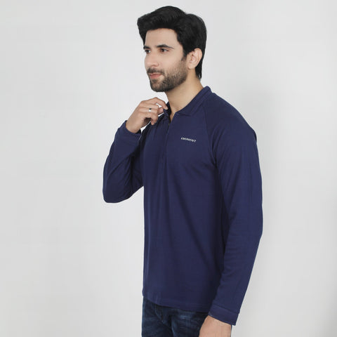 Eminent Men's Full Sleeves Polo T-Shirt - Navy Blue, Men's T-Shirts & Polos, Eminent, Chase Value