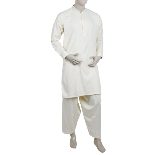 Eminent Men's Embroidered Kurta Shalwar Suit - Cream, Men's Shalwar Kameez, Eminent, Chase Value