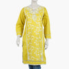 Women's Embroidered Stitched Kurti - Mustard