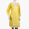 Women's Embroidered Stitched Kurti - Mustard