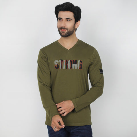 Eminent Men's Round Neck Full Sleeves T-Shirt - Beach