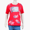 Eminent Women's Half Sleeves Printed T-Shirt - Red