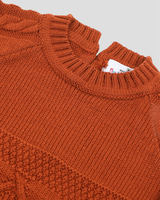 Eminent Newborn Girls Sweater - Rust