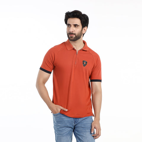 Eminent Men's Half Sleeves Polo T-Shirt - Red Bush