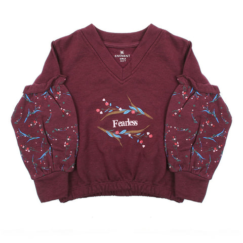 Eminent Girls Full Sleeves T-Shirt - Maroon, Girls T-Shirts, Eminent, Chase Value