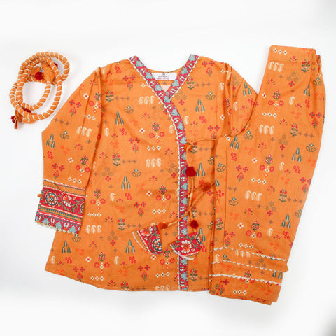 Eminent Girls Full Sleeves Shalwar Suit - Rust, Girls Shalwar Kameez, Eminent, Chase Value