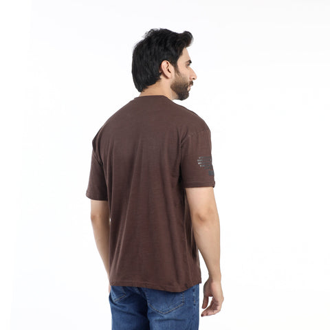 Eminent Men's Half Sleeves T-Shirt - Brown