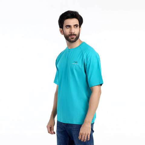 Eminent Men's Half Sleeves  Printed T-Shirt - Turquoise