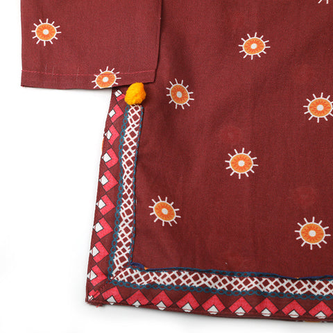 Eminent Girls Printed Suit - Maroon, Girls Shalwar Kameez, Eminent, Chase Value