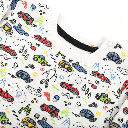 Eminent Newborn Boys Full Sleeves SweatShirt - White, Newborn Boys Winterwear, Eminent, Chase Value