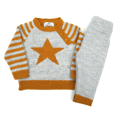 Eminent Newborn Boys Sweater Suits - Gray & Mustard, Newborn Boys Sets & Suits, Eminent, Chase Value