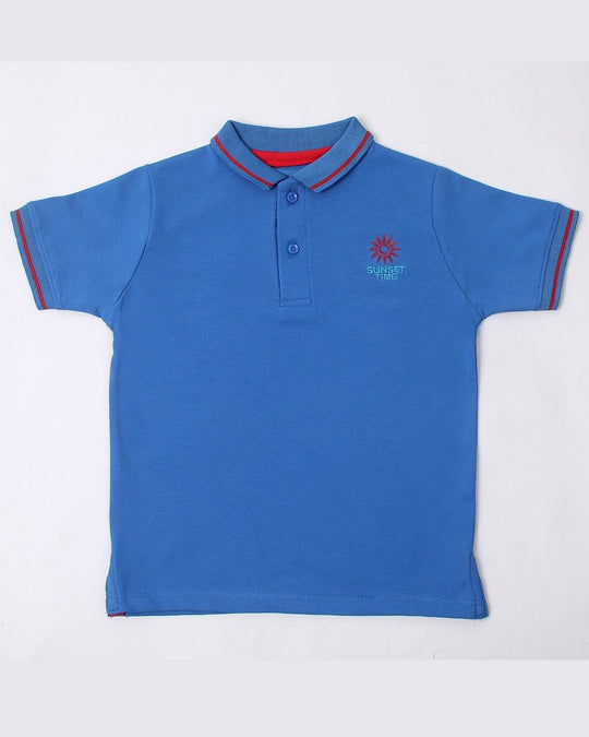 Eminent Boys Half Sleeves Polo T-Shirt - Olympian Blue, Boys T-Shirts, Eminent, Chase Value