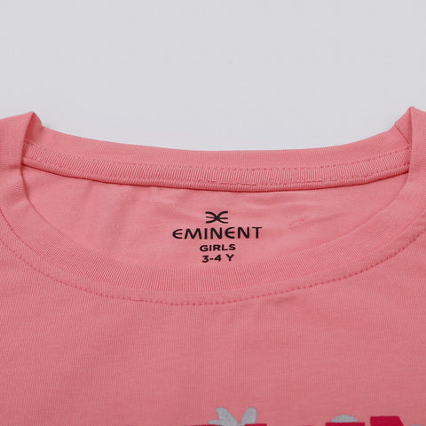 Eminent Girls Half Sleeves T-Shirt - Pink