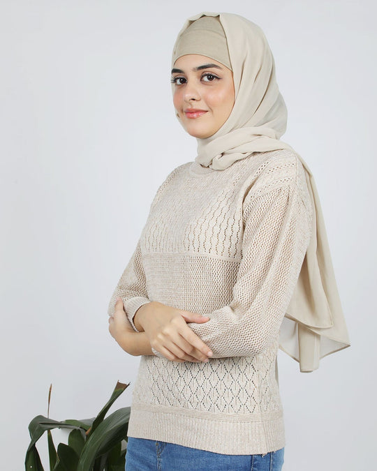 Eminent Women's Full Sleeves Sweater - Oatmeal, Women Sweaters, Eminent, Chase Value