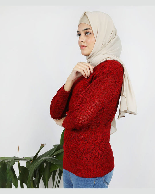 Eminent Women's Full Sleeves Sweater - Maroon, Women Sweaters, Eminent, Chase Value