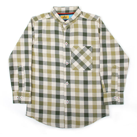 Eminent Boys Full Sleeves Casual Check Shirt - Olive, Boys Shirts, Eminent, Chase Value