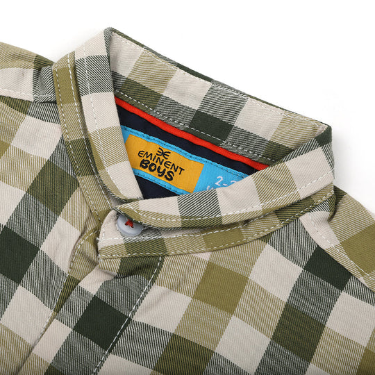 Eminent Boys Full Sleeves Casual Check Shirt - Olive, Boys Shirts, Eminent, Chase Value