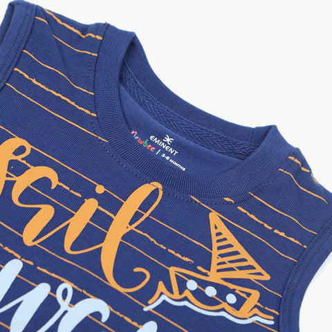 Eminent Newborn Boys Half Sleeves T-Shirt - Mid Blue