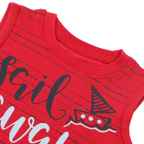Eminent Newborn Boys Half Sleeves T-Shirt - Samba Red