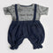 Eminent Newborn Girls Half Sleeves Romper - Gray