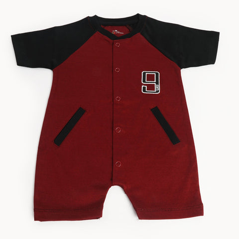 Eminent Newborn Boys Half Sleeves Romper - Maroon