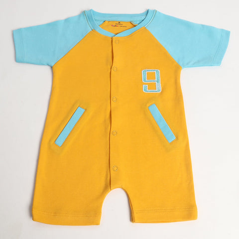 Eminent Newborn Boys Half Sleeves Romper - Yellow