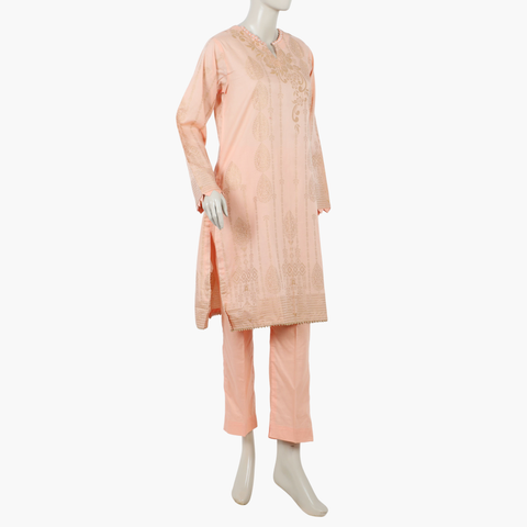 Eminent Women's Stitched Shalwar Suit - Peach, Women Shalwar Suits, Eminent, Chase Value