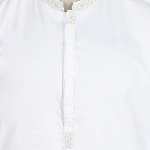 Eminent Men's Embroidered Kurta Shalwar Suit - White