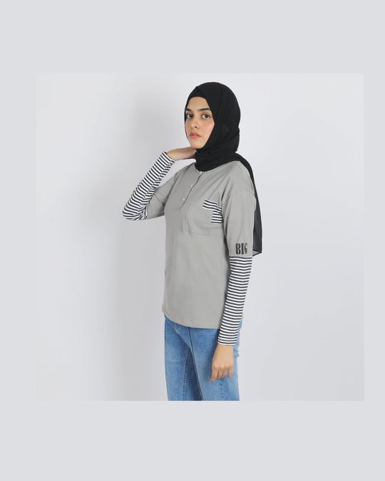 Eminent Women's Full Sleeves T-Shirt - Frost Grey, Women T-Shirts & Tops, Eminent, Chase Value