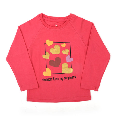 Eminent Girls Full Sleeves T-Shirt - Honey suckle