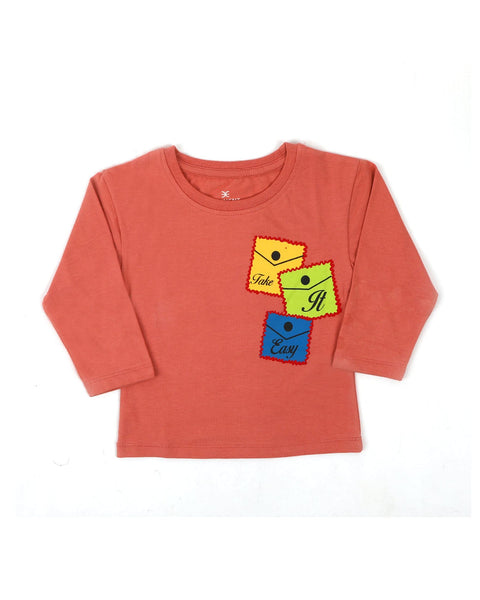 Eminent Girls Full Sleeves T-Shirt - Terracotta, Girls T-Shirts, Eminent, Chase Value