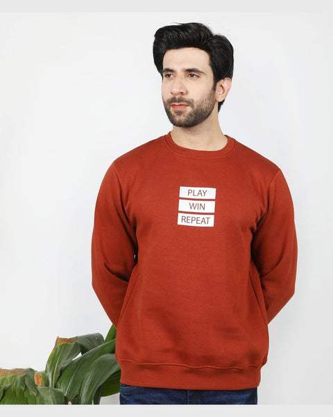 Eminent Men's Full Sleeves Sweat Shirt - Rust, Men's Sweater & Sweat Shirts, Eminent, Chase Value