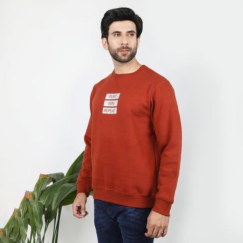 Eminent Men's Full Sleeves Sweat Shirt - Rust, Men's Sweater & Sweat Shirts, Eminent, Chase Value
