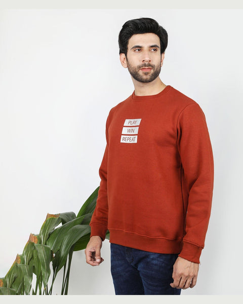Eminent Men's Full Sleeves Sweat Shirt - Rust, Men's Sweater & Sweat Shirts, Eminent, Chase Value