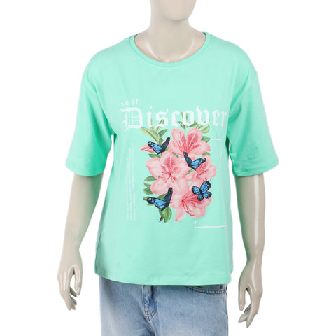 Eminent Women's Printed Half Sleeves T-Shirt - Spring Bud, Women T-Shirts & Tops, Eminent, Chase Value