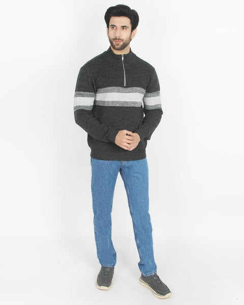 Eminent Men's Full Sleeves Sweaters - Charcoal, Men's Sweater & Sweat Shirts, Eminent, Chase Value