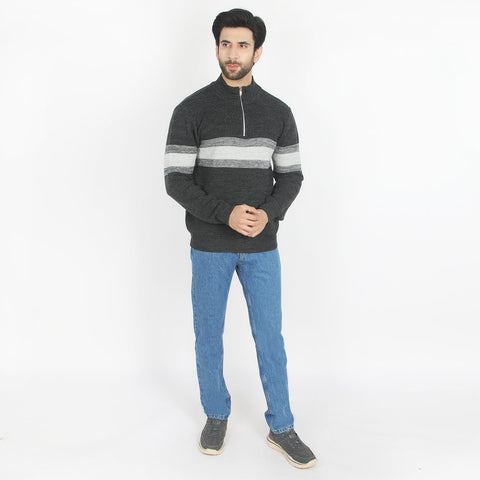 Eminent Men's Full Sleeves Sweaters - Charcoal, Men's Sweater & Sweat Shirts, Eminent, Chase Value
