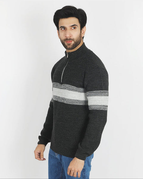 Eminent Men's Full Sleeves Sweaters - Charcoal, Men's Sweater & Sweat Shirts, Eminent, Chase Value