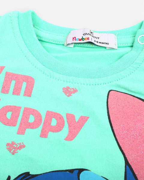 Eminent Newborn Girls Half Sleeves T-Shirt - Spring Bud