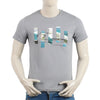 Eminent Men's Round Neck Half Sleeves Printed T-Shirt - Frost Grey