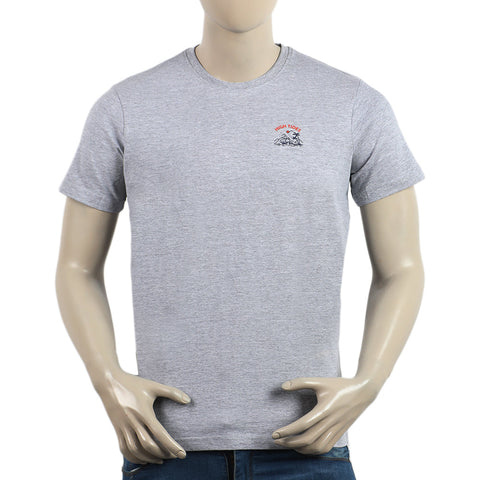 Eminent Men's Round Neck Half Sleeves Printed T-Shirt - Ash Grey