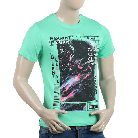 Eminent Men's Round Neck Half Sleeves Printed T-Shirt - Spring Bud